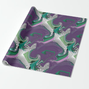 PAPEL DE REGALO LÍNEAS MODERNAS -COLOR PURPLE VERDE
