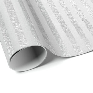 Papel De Regalo Líneas monocromáticas de plata encanto gris Vip 