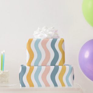 Papel De Regalo Líneas Onduladas De Pastel