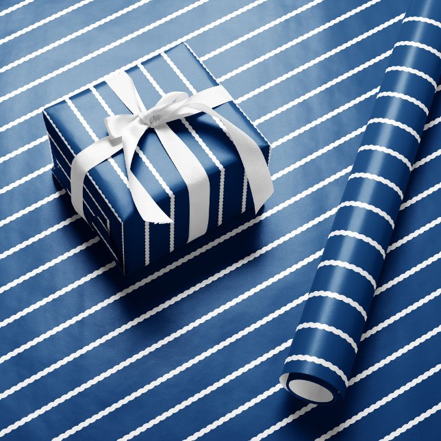 Papel De Regalo Lineas sarcásticas lindas vacaciones blancas azule (Subido por el creador)