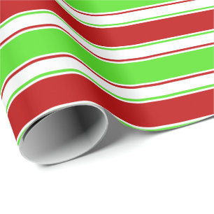 Papel De Regalo Líneas temáticas de Navidades de color rojo, blanc