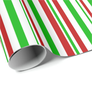 Papel De Regalo Líneas temáticas de Navidades verdes, blancos y 