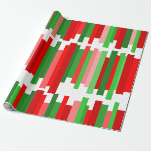 Papel De Regalo Líneas vagabundas - Rojo y Verde