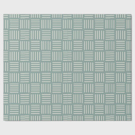 Papel De Regalo Líneas verdes al cuadrado