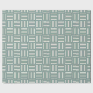 Papel De Regalo Líneas verdes al cuadrado