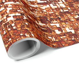 Papel De Regalo Linhas cruzadas e entalhe de quadrados enferrujado