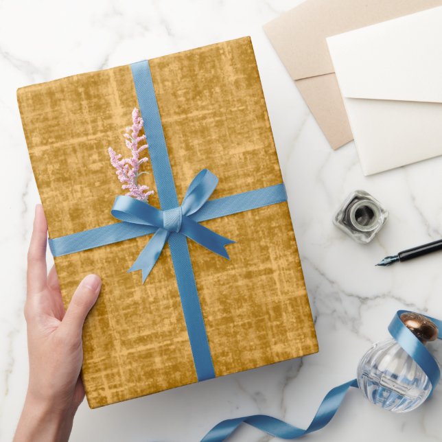 Papel De Regalo Lino Amarillo Dorado (Regalar)
