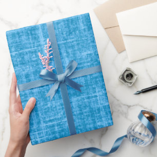 Papel De Regalo Lino Azul Brillante
