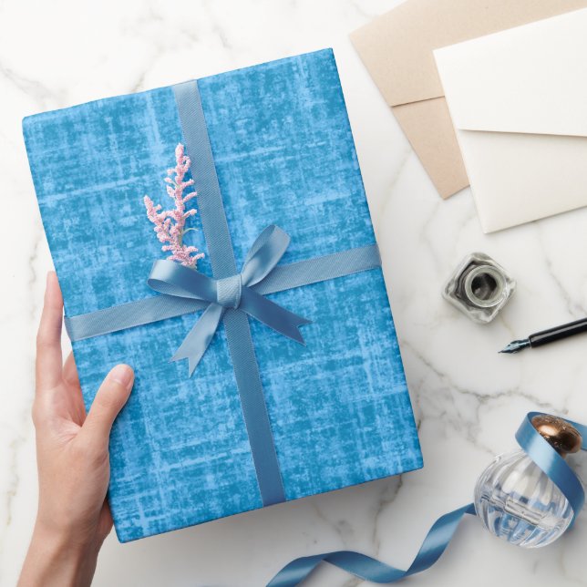 Papel De Regalo Lino Azul Brillante (Regalar)