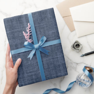 Papel De Regalo Lino Azul Marino