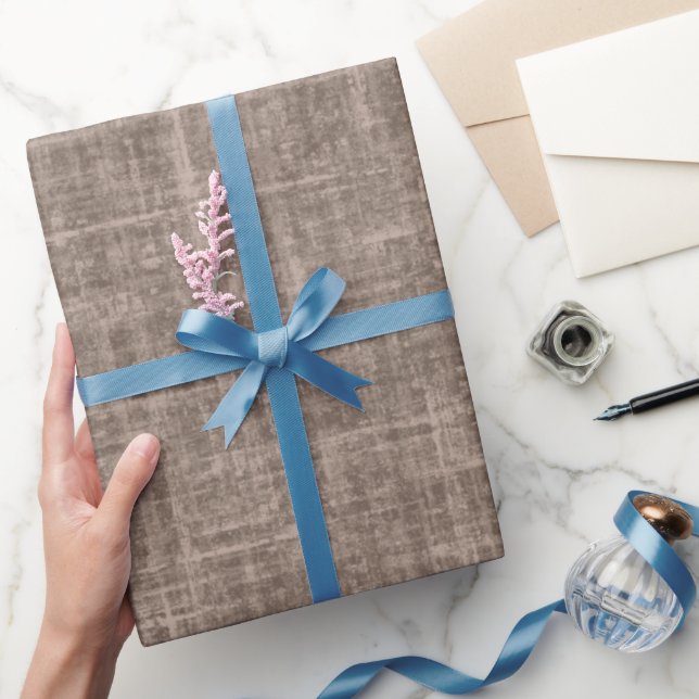 Papel De Regalo Lino Marrón Medio (Regalar)