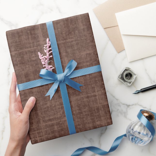 Papel De Regalo Lino Marrón Oscuro (Regalar)