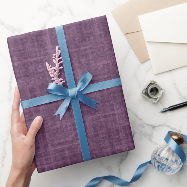 Papel De Regalo Lino Púrpura Magenta Oscuro (Regalar)