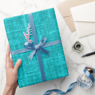 Papel De Regalo Lino Turquesa