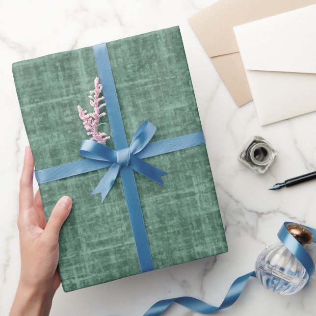 Papel De Regalo Lino Verde Cazador (Regalar)