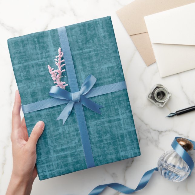 Papel De Regalo Lino Verde Teñido Oscuro (Regalar)