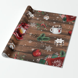 Papel De Regalo Linterna de cabina de invierno, chocolate caliente