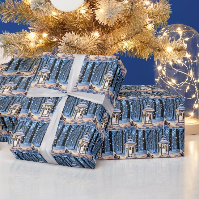 Papel De Regalo Linterna de navidades en Nieve (Vacaciones)