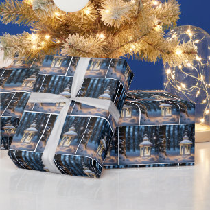 Papel De Regalo Linterna de navidades en Nieve