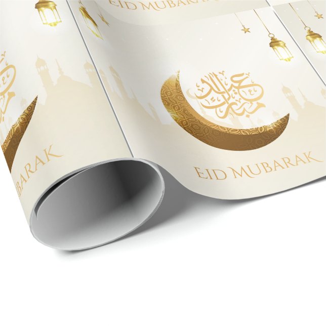 Papel De Regalo Linterna de Ramadán mágico islámico - Eid Mubarak (Esquina del rollo)