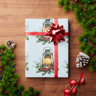 Papel De Regalo Linterna Festiva Arrinconada en Acebo – Resplandor