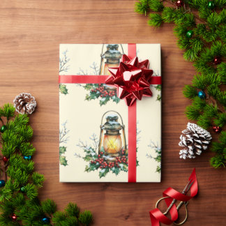 Papel De Regalo Linterna Festiva Arrinconada en Acebo – Resplandor