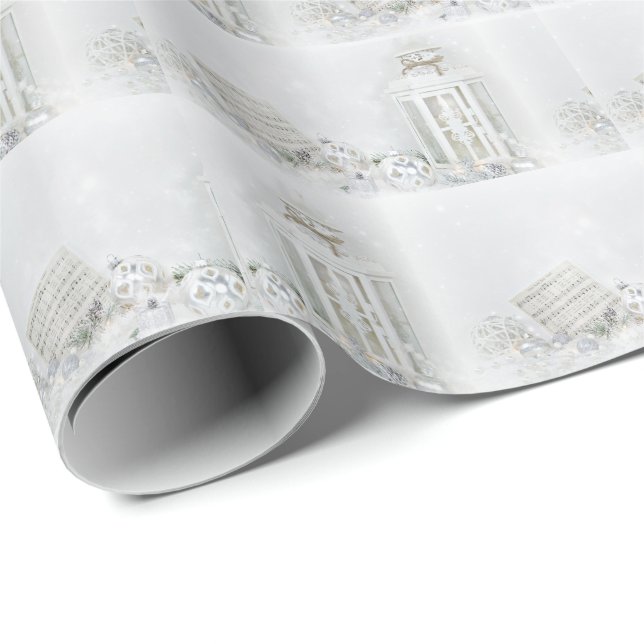 Papel De Regalo Linterna nocturna silenciosa de los navidades (Esquina del rollo)