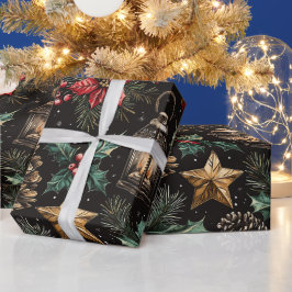 Papel De Regalo Linternas de Navidad Vintage