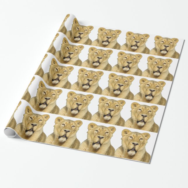 Papel De Regalo Lion Motivational Leading (Desenrollado)