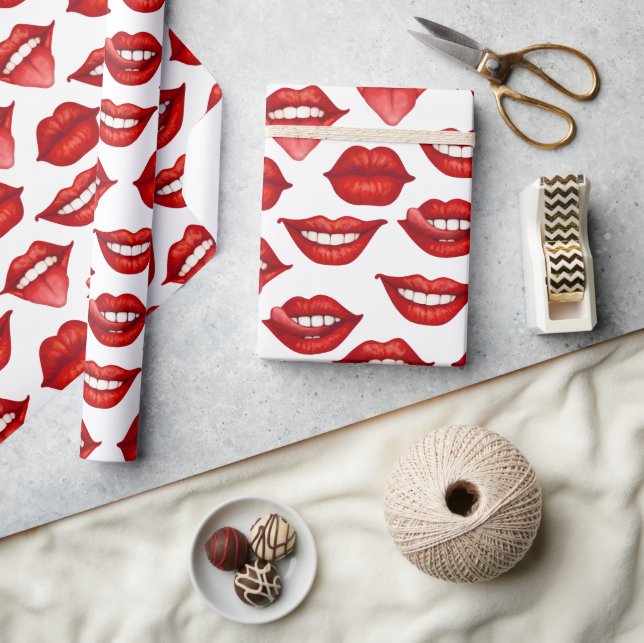 Papel De Regalo Lips Wrapping Paper (Artesanía)