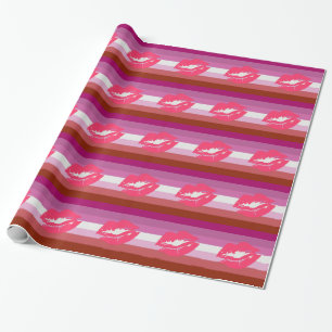 PAPEL DE REGALO LIPSTICK LESBIAN ORIDE FLAG STRIPES DISEÑN - 2014