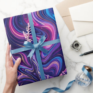 Papel de regalo líquido púrpura de asta de ciervo 