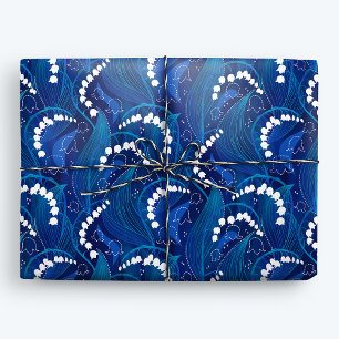 Papel De Regalo Lirio azul y blanco encantado del Valle Floral