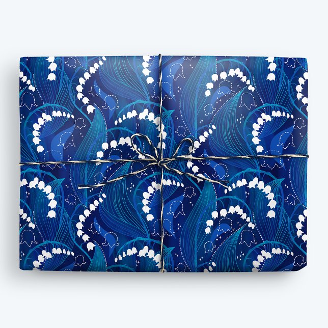 Papel De Regalo Lirio azul y blanco encantado del Valle Floral (Subido por el creador)