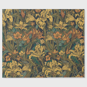 Papel De Regalo Lirio dorado vintage pre-rafaelita de William Morr