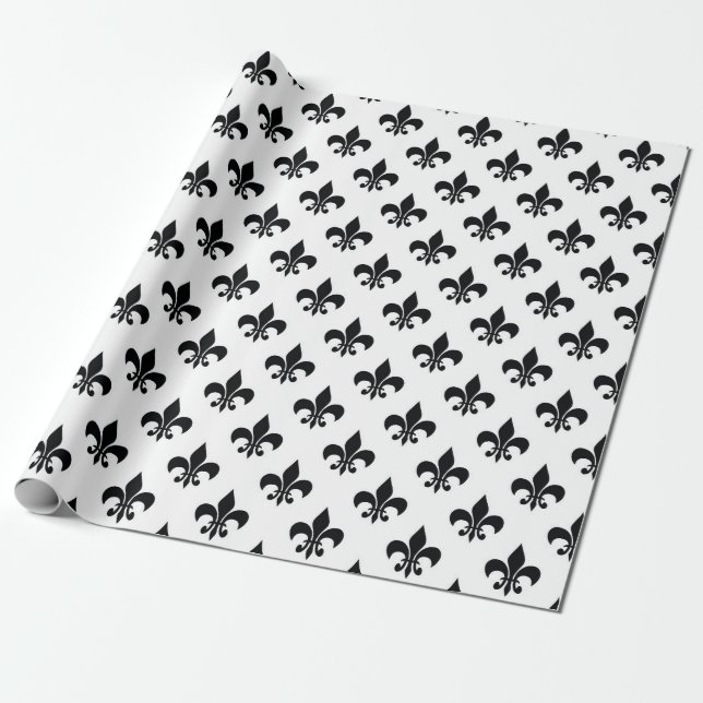 Papel De Regalo Lirios negros y blancos (Desenrollado)