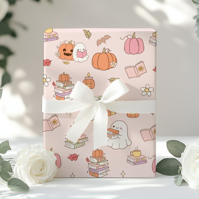 Papel De Regalo Little Boo Pink Whimsical Books Baby Shower (Subido por el creador)