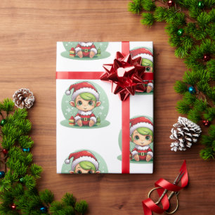 Papel De Regalo Little Boy Elf Xmas Magic