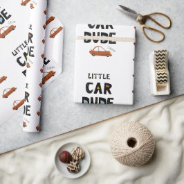 Papel De Regalo Little Car Dude Nombre Boy Birday