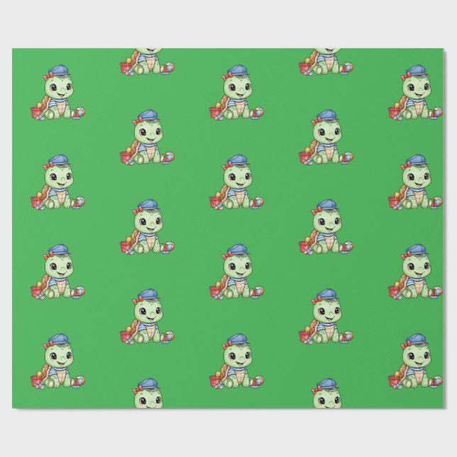 Papel De Regalo Little Cute Turtle (Superficie plana)