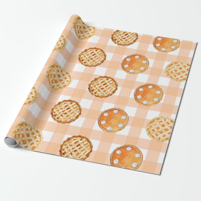 Papel De Regalo Little Cutie Pie Gingham Baby Shower (Desenrollado)