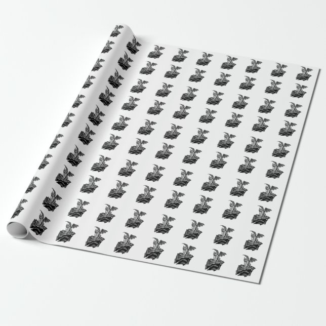 Papel De Regalo Little Golem Gargoyle (Desenrollado)