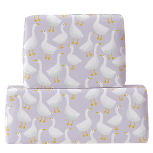 Papel De Regalo Little Goose Geese Lilac Purple