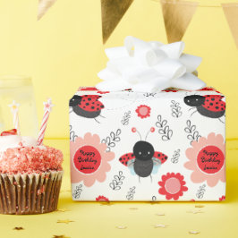 Papel De Regalo Little Ladybug Happy Birday Custom Name