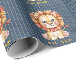 Papel De Regalo Little Lion Boy Baby Shower
