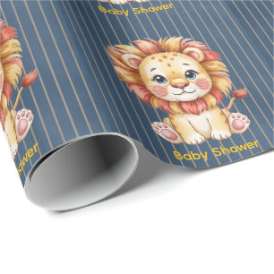 Papel De Regalo Little Lion Boy Baby Shower