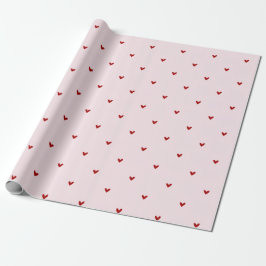 Papel De Regalo Little Red Hears Pink Valentine'sDay