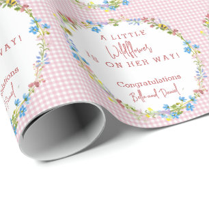 Papel De Regalo Little Wildflower Está En Camino De Baby Shower