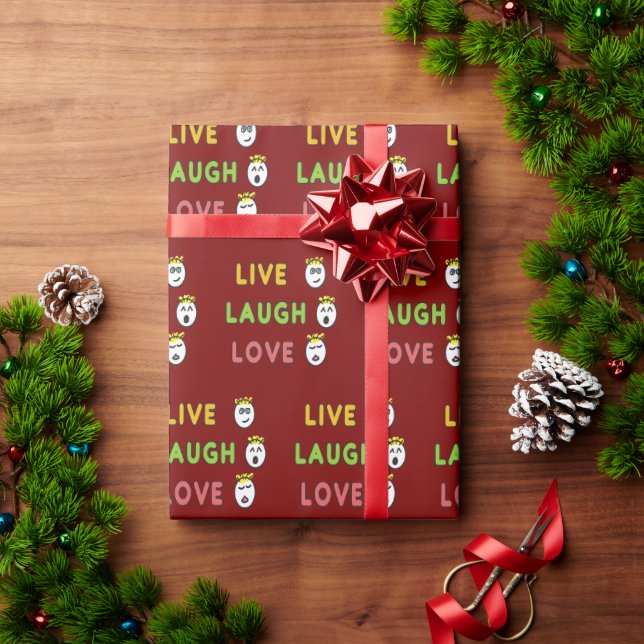 Papel De Regalo Live Laugh Love (Regalo de vacaciones)