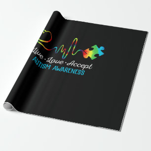 Papel De Regalo Live Love Accept Autism Awareness